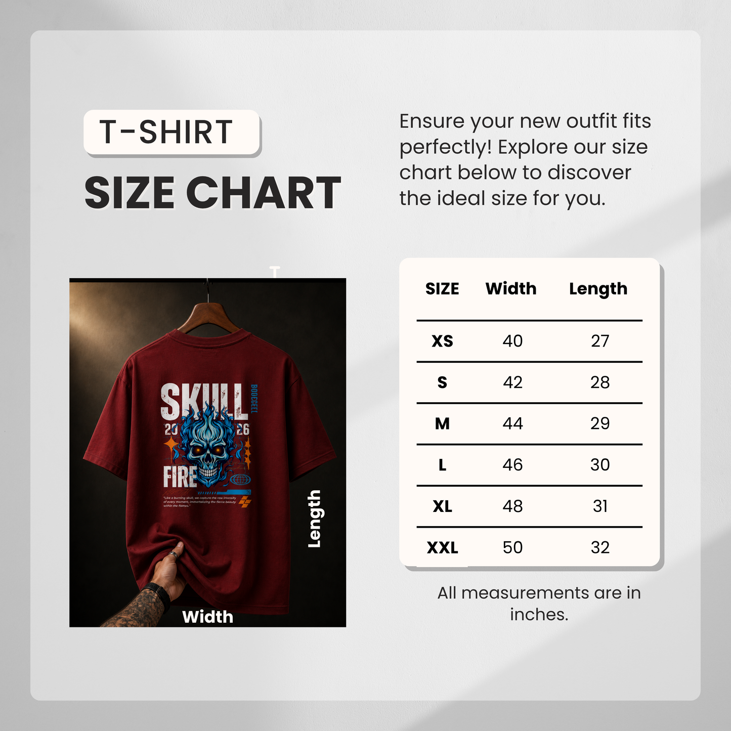 Oversized Graphic T-Shirt – Skull Fire Edition