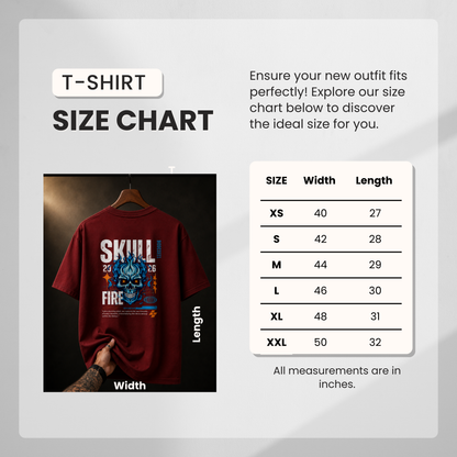 Oversized Graphic T-Shirt – Skull Fire Edition